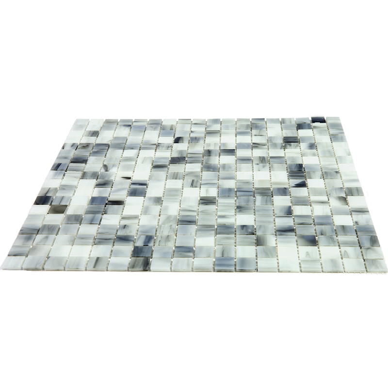 SM24 Мозаика одноцветная чип 15 стекло Alma Mono Color серый светлый квадрат глянцевый