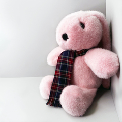 Игрушка кролик - из меха норки | Розовый