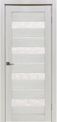Межкомнатная дверь Велюкс 2 Ясень грей / Цвет тон Белая лиственница / Остекление "Гранит прозрачный" / Двери Верда