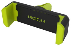 Автомобильный держатель для телефона Rock Vent в воздуховод черно-зеленый