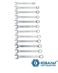 Набор ключей комбинированных КОБАЛЬТ 6,8,10,12-19,22 мм (12 шт.) держатель (020105-12)