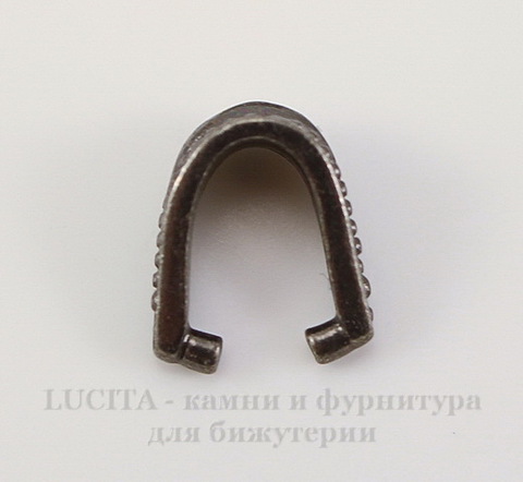 Держатель для кулона TierraCast "Королевский" 10х9х5 мм (цвет-черный никель)