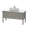 Duravit Luv Консоль из кварцевого камня толщина 20 мм, с 1-м вырезом, 20x1388x595 цвет Белый структурный LU946601717