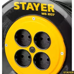 STAYER MS-207 ПВС 2х0.75 30м 2200Вт, Удлинитель на катушке (55073-30)