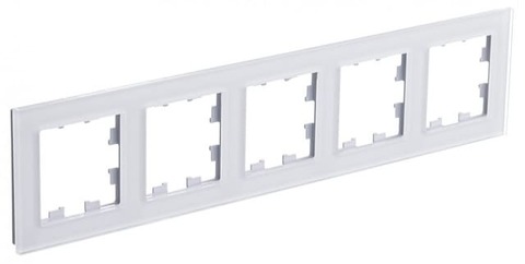 Рамка на 5 постов. Цвет Белый. Schneider Electric(Шнайдер электрик). AtlasDesign Nature. ATN320105