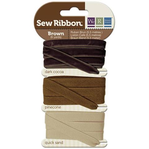 Набор лент. We R Memory Keepers Sew Ribbon - 5,5м- Brown