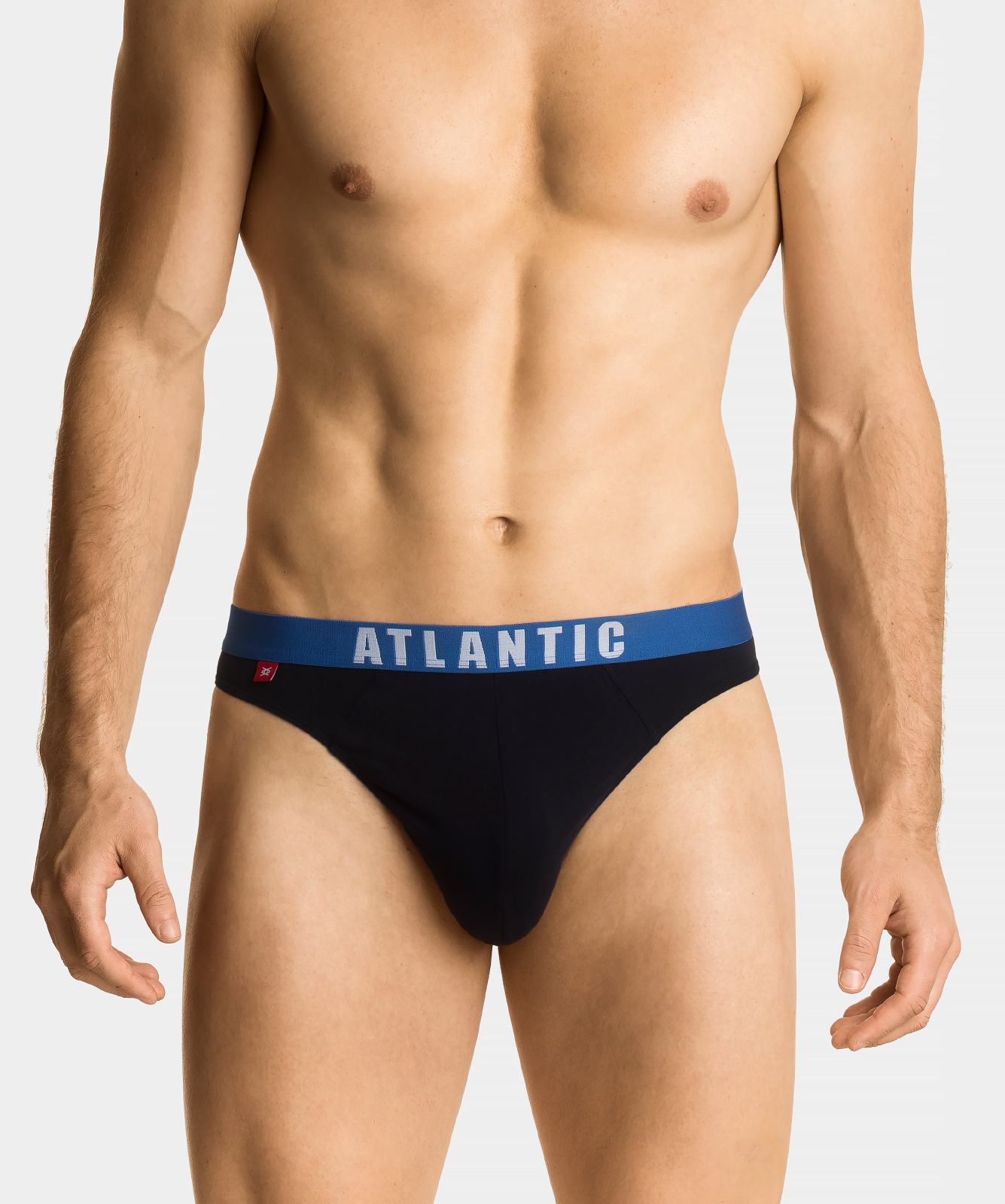 

Мужские трусы слипы спорт Atlantic, набор 3 шт., хлопок, черный микс, 3MP-094