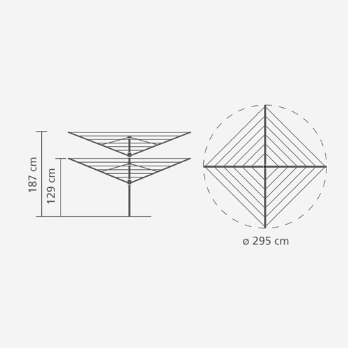 Уличная сушилка Lift-O-Matic (50 м навески), с чехлом, мешком для прищепок, прищепками, арт. 290527 - фото 6