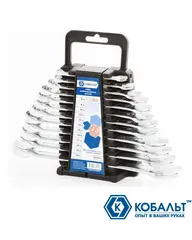 Набор ключей комбинированных КОБАЛЬТ 6,8,10,12-19,22 мм (12 шт.) держатель (020105-12)