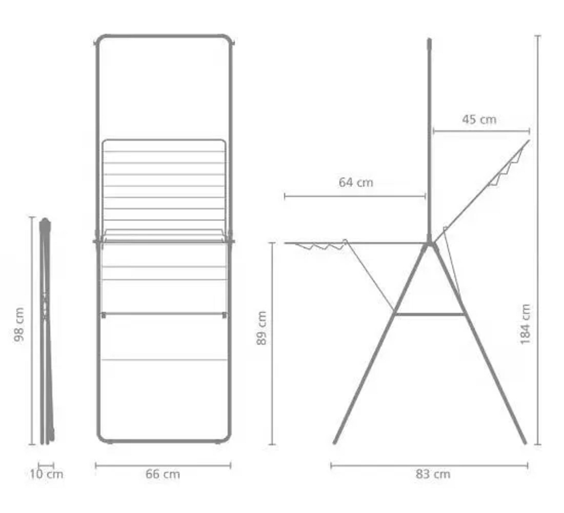 Сушилка напольная с перекладиной HangOn (20 м навески), Черный матовый, арт. 403620 - фото 11