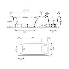 Ванна из материала Flight Jacob Delafon Elite 170x75 E6D031RU-00