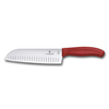 Нож Victorinox сантоку, лезвие 17 см рифленое, красный (подарочная упаковка)