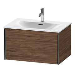 Duravit XViu Тумба подвесная 610x800x480мм, для раковины #234473, 1 ящик, цвет: walnut dark/черный матовый XV40330B221 фото