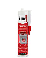 Герметик KUDO HOME KSK-707 для каминов и печей 1200С силикатный красно-коричневый 280 мл