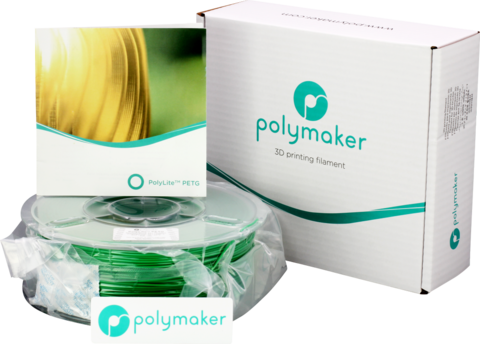 Пластик для 3D-принтера PolyMaker PolyLite PETG, 1.75 мм, 1 кг, Зеленый
