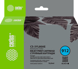 Картридж струйный Cactus CS-3YL80AE 912 черный (18мл) для HP OfficeJet 8010, 8012, 8013, 8014, 8015, 8020, 8025