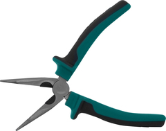 Jonnesway P1216 Длинногубцы изогнутые 45 с двухкомпонентными рукоятками, 160 мм 49414