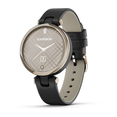Garmin Lily Classic - Cream Gold, Black Case and Leather Band