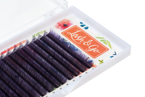 Купить Фиолетовые ресницы для наращивания Lash Go 16 линий (микс длин) в официальном магазине Lash-Go.ru