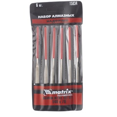 15834 Набор надфилей алмазных,140х70х3мм,6шт,Matrix