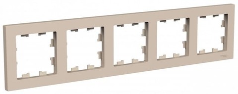 Рамка на 5 постов. Цвет Песочный. Schneider Electric(Шнайдер электрик). AtlasDesign. ATN001205