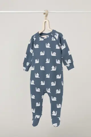 комбинезон для новорожденных  К 6444/винтажный синий,домик улитки