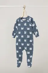 комбинезон для новорожденных  К 6444/винтажный синий,домик улитки