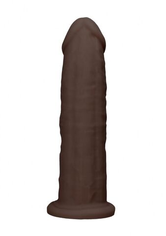 Коричневый фаллоимитатор без мошонки Silicone Dildo Without Balls - 22,8 см. - Shots Media BV RealRock REA081BRN