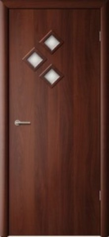 Дверь Сибирь Профиль Стрела, цвет итальянский орех, остекленная