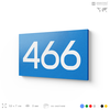 Номер на дверь 466, табличка на дверь для офиса, квартиры, кабинета, аудитории, склада, голубая 120х70 мм, Айдентика Технолоджи