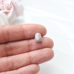УЦЕНКА!!! Подвеска спейсер с фианитами 10*8 мм, родий, У092