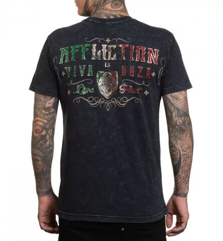 Affliction | Футболка мужская IRON ASCENDER BLACK Tee A27815 сзади