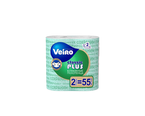Полотенца бумажные veiro кухонные veiro classic plus белый 2cл