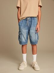 Шорты карго джинсовые для мальчика Next 505-446, Синий