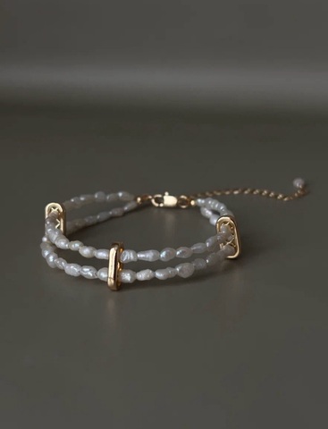 Браслет Розалия Ева из барочного жемчуга, позолота