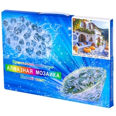 
          Алмазная мозаика Alingar, на подрамнике, с полным заполнением, (глянц) дизайн рамка, 30х40 см, 19 цветов, "На террасе"