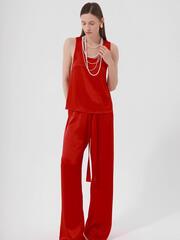 Майка из вискозного шелка, алый