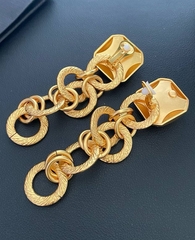 Серьги клипсы трансформеры с подвесками цепочками из латуни YSL