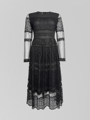 Платье JinPaiYa 1006 длинное с отделкой кружевом на молнии сзади