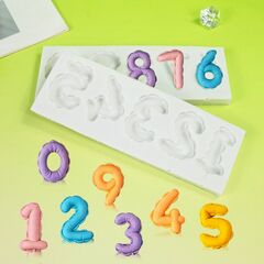Силиконовая форма для леденцов «Цифры-Воздушные шары» 2 части
