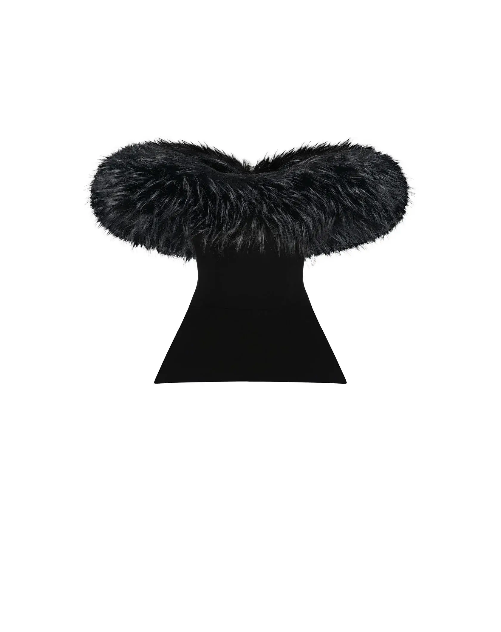 Корсет с мехом, Черный