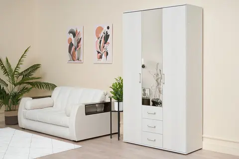 Шкаф 3-х створчатый Белла ясень белый