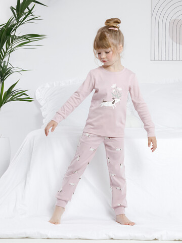 пижама  для девочки  К 1541/розово-сиреневый,маленькие таксы
