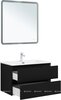Aquanet 344767 Тумба с раковиной Вега 2.0 80 2 ящ. цв.черный (раковина Flat) (344767)