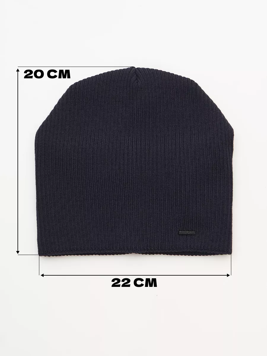 Шапка зимняя на флисе вязаная бини