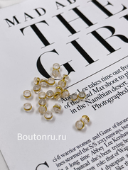 Заглушка для серег с золотистым ободком