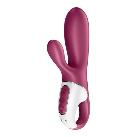 Малиновый вибратор-кролик Hot Bunny с функцией нагрева - 17,5 см. - Satisfyer 4001678