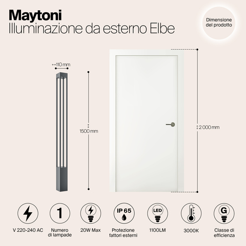 Садово-парковый светильник Maytoni Elbe O424FL-L20GF