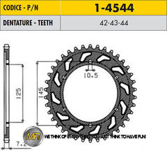 Звезда задняя (ведомая) Sunstar 2-4544-42 JTR867.42 TDM 850 91-01