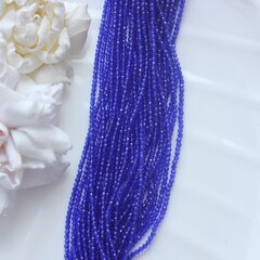 Бусины стеклянные сапфировые круглые 2 мм, К160